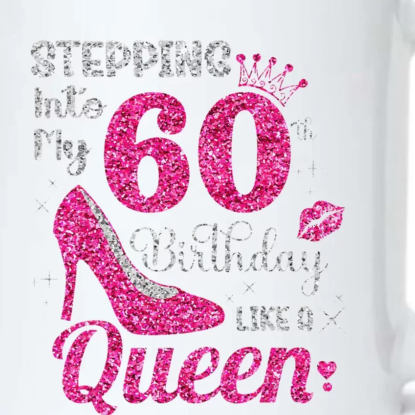 Stepping Into My 60th Birthday Queen 60th Birthday Women Black Color Changing Mug