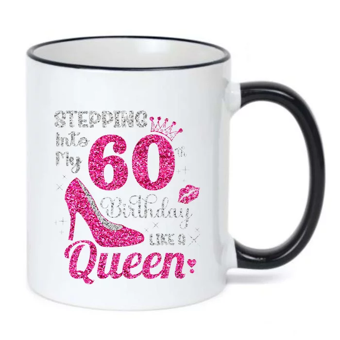 Stepping Into My 60th Birthday Queen 60th Birthday Women Black Color Changing Mug