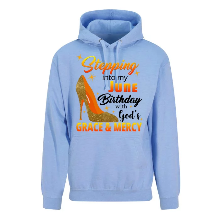 Stepping Into My June Birthday With God's Grace And Mercy Unisex Surf Hoodie