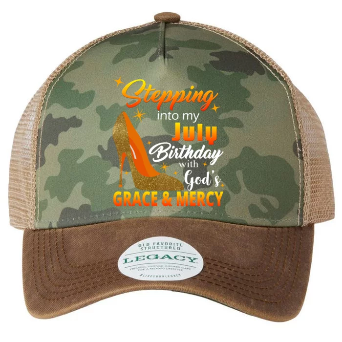 Stepping Into My July Birthday With God's Grace And Mercy Legacy Tie Dye Trucker Hat