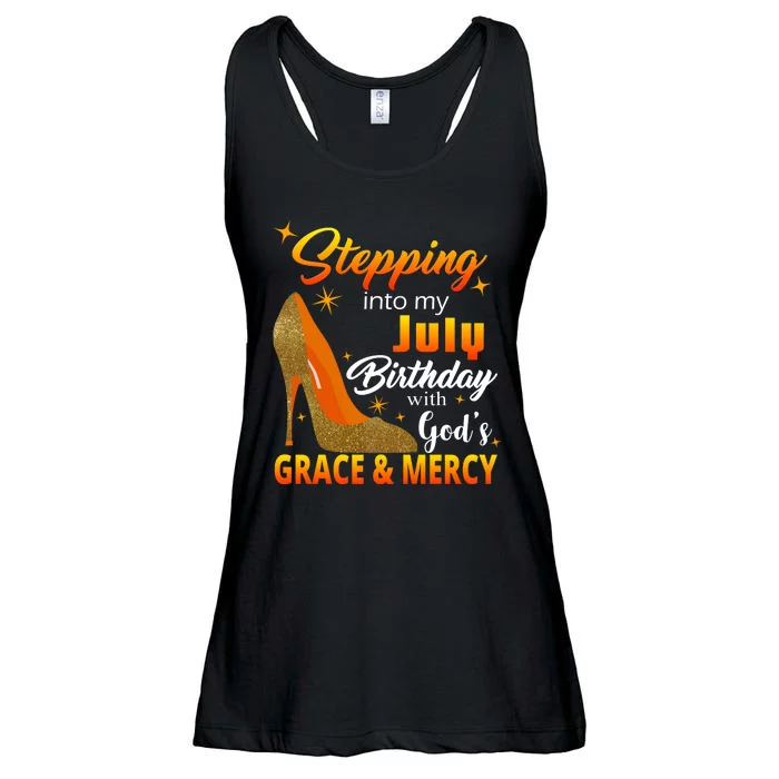 Stepping Into My July Birthday With God's Grace And Mercy Ladies Essential Flowy Tank