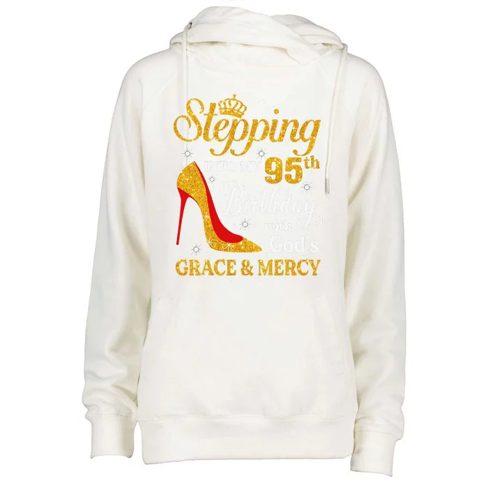 Stepping Into My 95th Birthday Gift Women 95 Year Old Womens Funnel Neck Pullover Hood