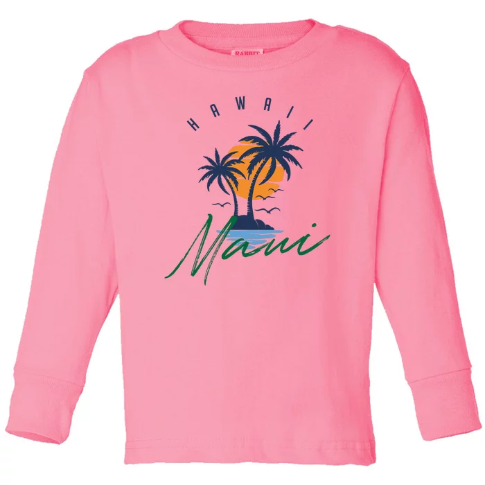 Summer In Maui Hawaii Toddler Long Sleeve Shirt