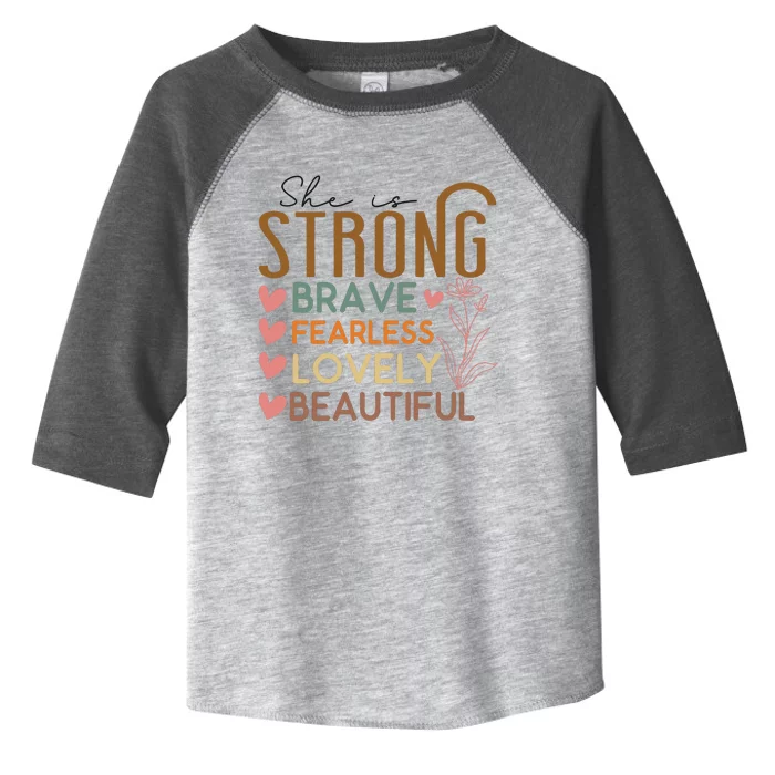 She Is My Mom Strong Fearless Brave Toddler Fine Jersey T-Shirt