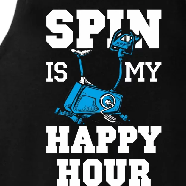 Spin Is My Happy Hour Workout Fitness Spinning Cardio Saying Meaningful Gift Ladies Tri-Blend Wicking Tank