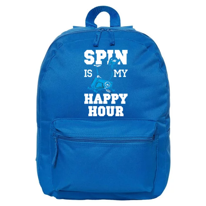 Spin Is My Happy Hour Workout Fitness Spinning Cardio Saying Meaningful Gift 16 in Basic Backpack