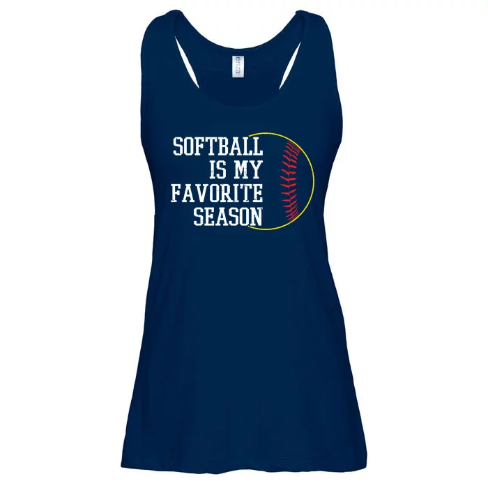 Softball Is My Favorite Season Ladies Essential Flowy Tank