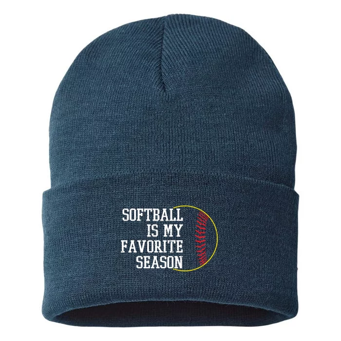 Softball Is My Favorite Season Sustainable Knit Beanie