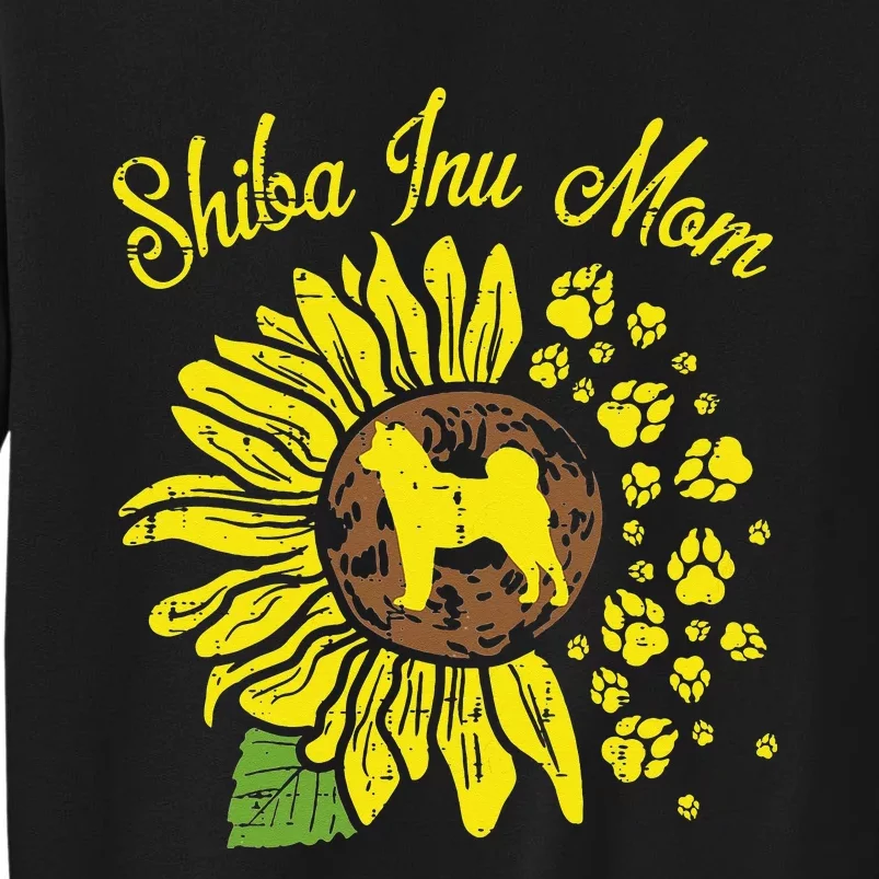 Shiba Inu Mom Sunflower Japanese Akita Dog Lover Tall Sweatshirt