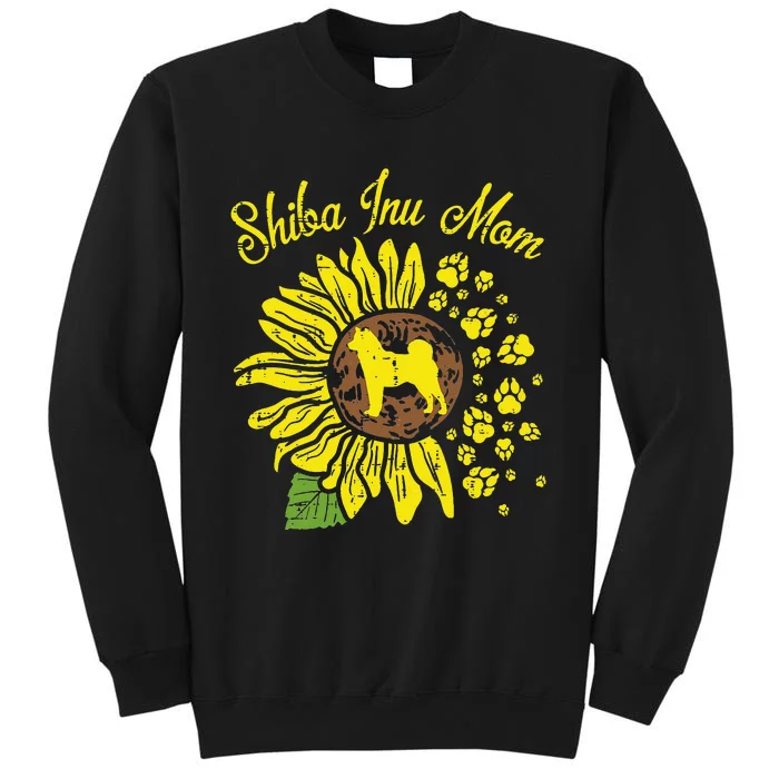 Shiba Inu Mom Sunflower Japanese Akita Dog Lover Tall Sweatshirt