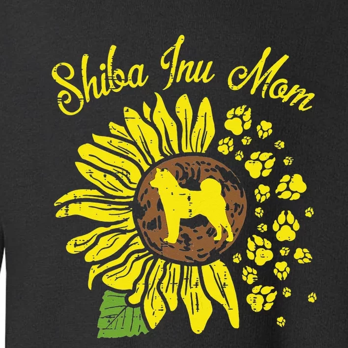 Shiba Inu Mom Sunflower Japanese Akita Dog Lover Toddler Sweatshirt