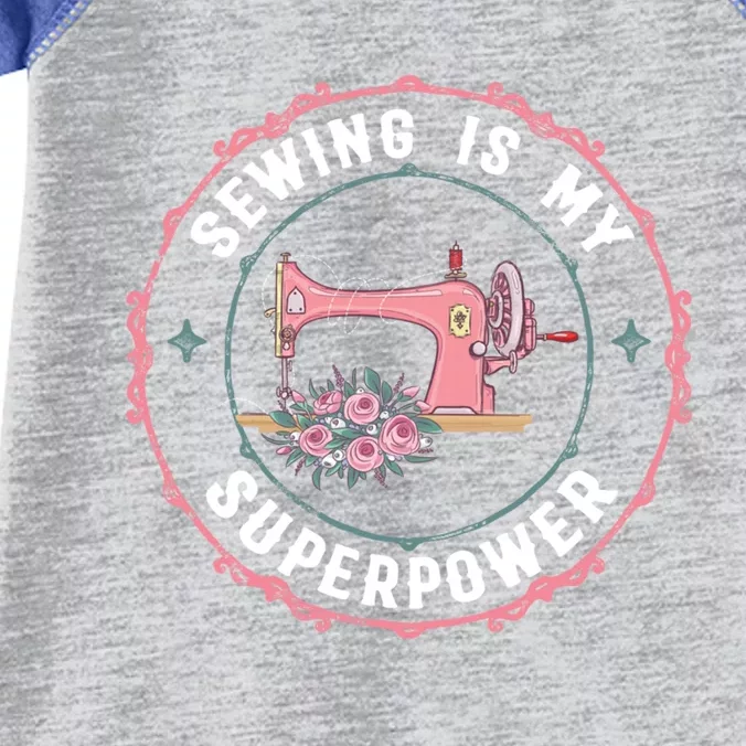 Sewing Is My Superpower Funny Sewer Crafting Lover Gift Infant Baby Jersey Bodysuit