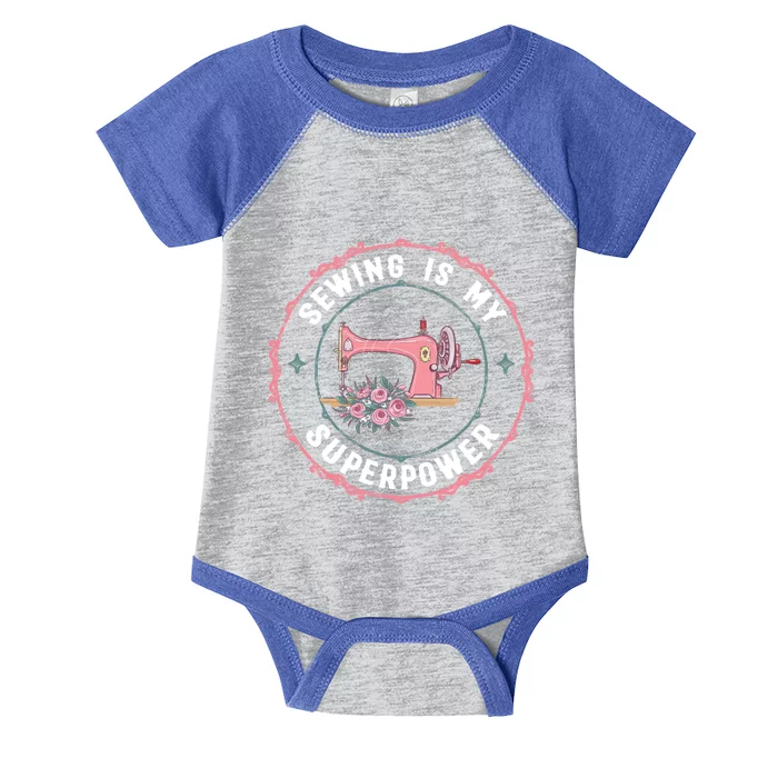 Sewing Is My Superpower Funny Sewer Crafting Lover Gift Infant Baby Jersey Bodysuit