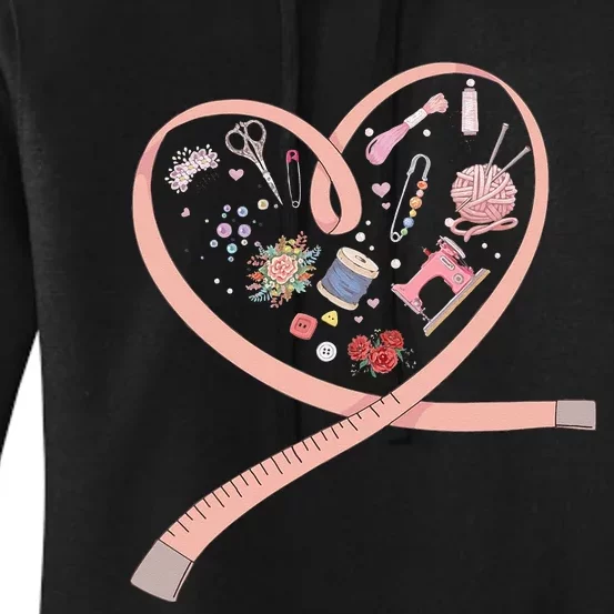 Sewing is My Heart Tee Quilting Loves Sewing Machines Women's Pullover Hoodie