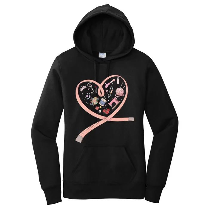 Sewing is My Heart Tee Quilting Loves Sewing Machines Women's Pullover Hoodie