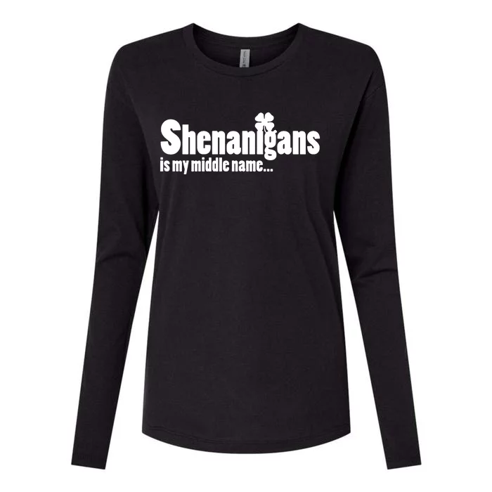 Shenanigans Is My Middle Name Womens Cotton Relaxed Long Sleeve T-Shirt