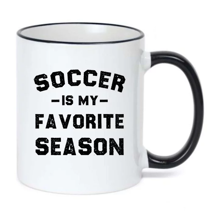 Soccer Is My Favorite Season Black Color Changing Mug