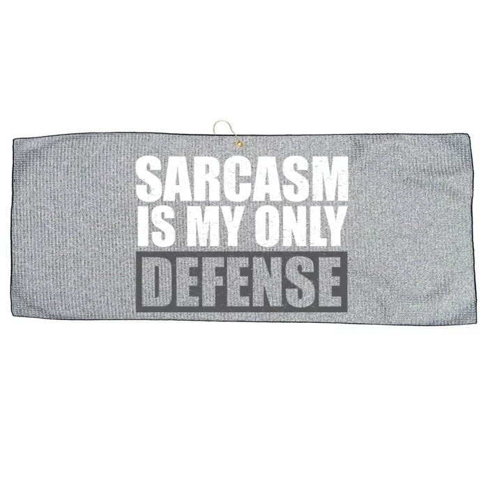 Sarcasm Is My Only Defense Large Microfiber Waffle Golf Towel