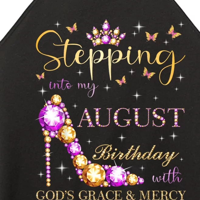 Stepping Into My August Birthday With Gods Grace And Mercy Women’s Perfect Tri Rocker Tank