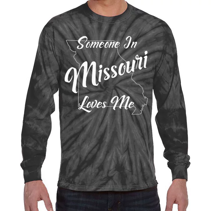 Someone In Missouri Loves Me State Map Outline Tie-Dye Long Sleeve Shirt