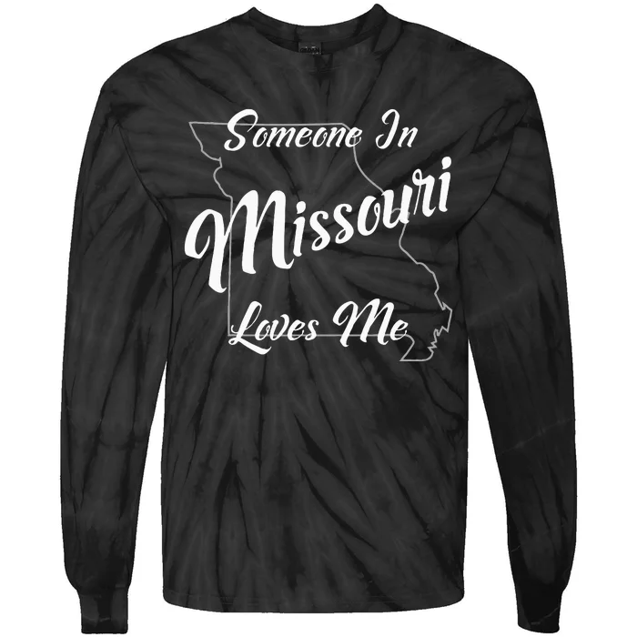 Someone In Missouri Loves Me State Map Outline Tie-Dye Long Sleeve Shirt