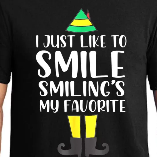 Smiling Is My Favorite Christmas Elf Buddy Pajama Set