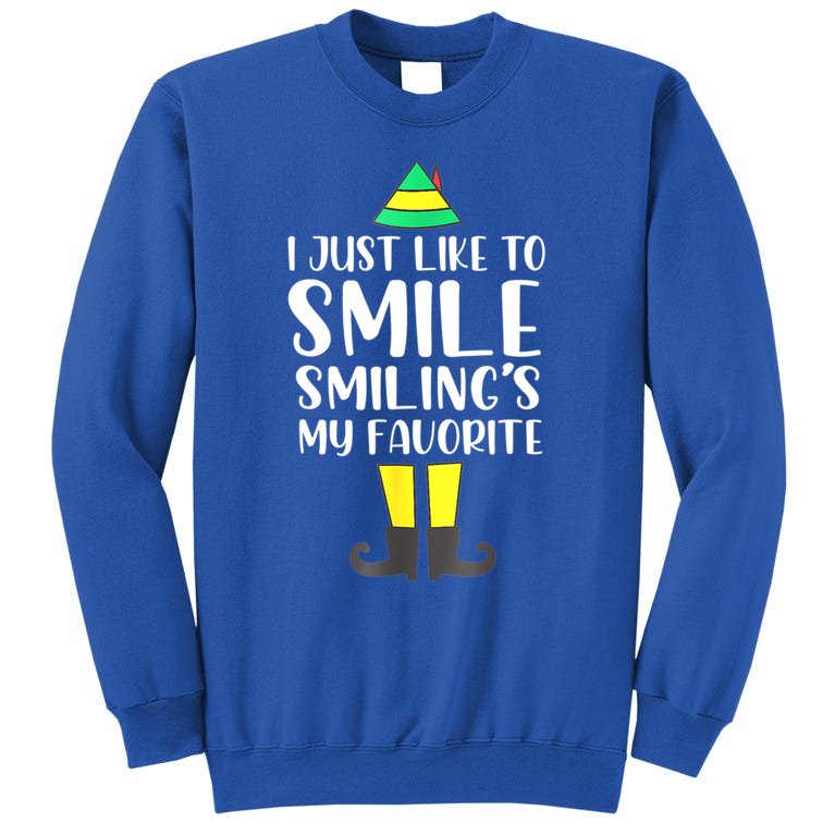 Smiling Is My Favorite Christmas Elf Buddy Tall Sweatshirt