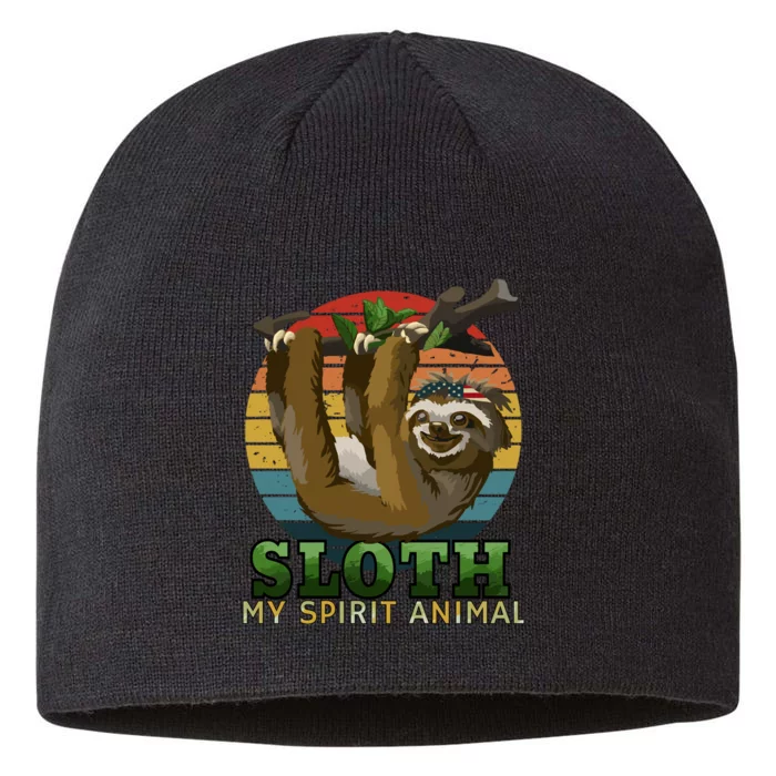 Sloth Is My Spirit Animal Funny Sloth 8 1/2in Sustainable Knit Beanie