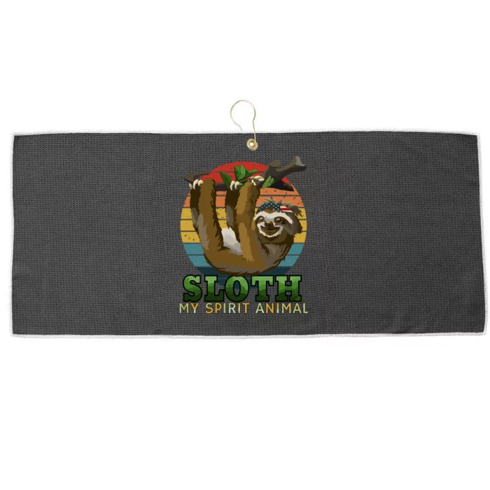 Sloth Is My Spirit Animal Funny Sloth Large Microfiber Waffle Golf Towel