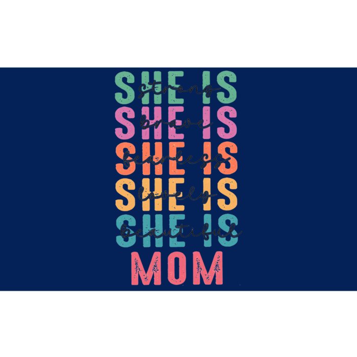 She Is Mom Retro Mother Blessed Mom Bumper Sticker