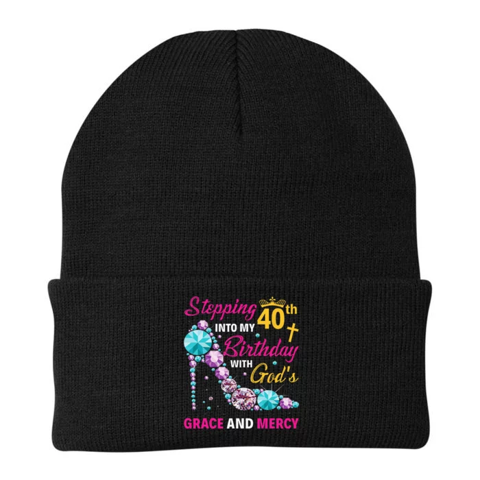 Stepping Into My 40th Birthday With Gods Grace And Mercy Knit Cap Winter Beanie