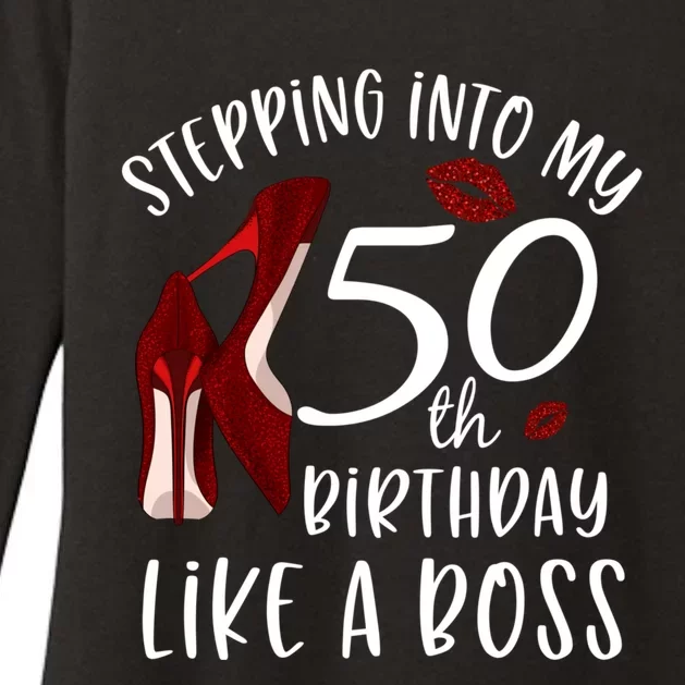 Stepping Into My 50th Birthday Like A Boss Gift 50 Years Old Womens CVC Long Sleeve Shirt