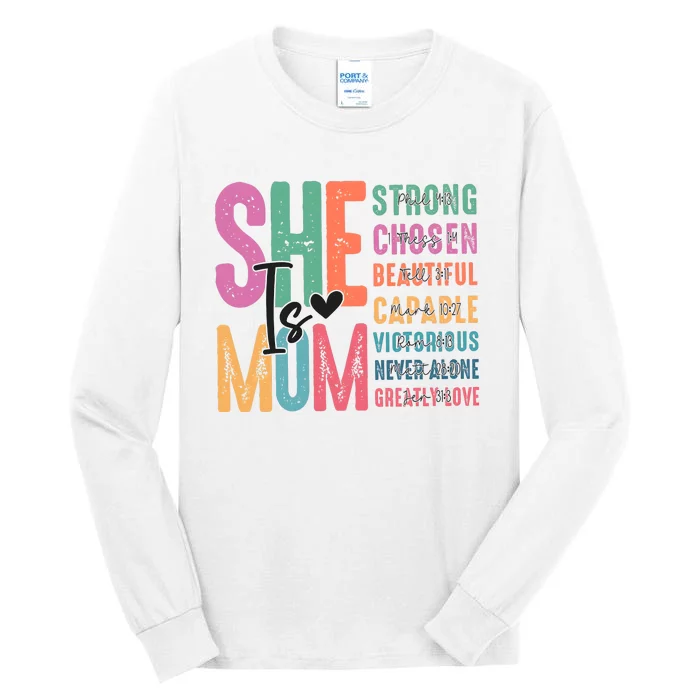 She Is Mom Retro MotherS Day Blessed Mom Tall Long Sleeve T-Shirt