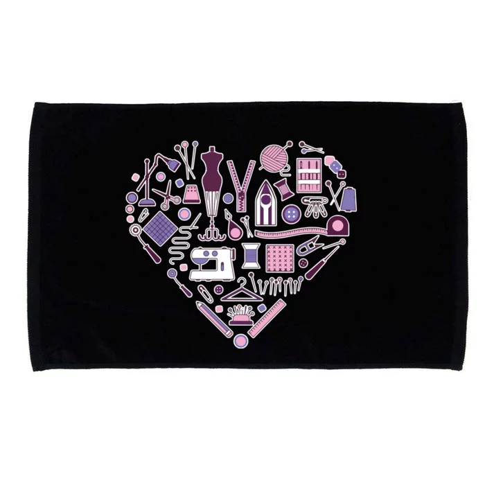 Sewing Is My Heart Funny Sewing Lovers Gifts For Quilters Microfiber Hand Towel