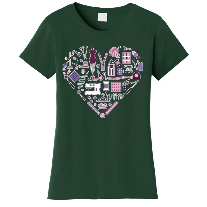 Sewing Is My Heart Funny Sewing Lovers Gifts For Quilters Women's T-Shirt