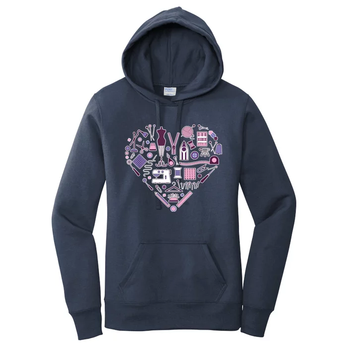 Sewing Is My Heart Funny Sewing Lovers Gifts For Quilters Women's Pullover Hoodie