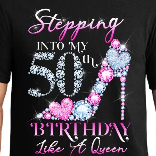 Stepping Into My 50th  Birthday Like A Queen Pajama Set