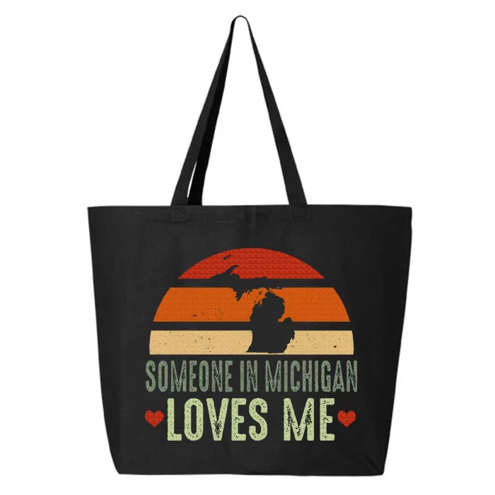 Someone In Michigan Loves Me Retro 25L Jumbo Tote