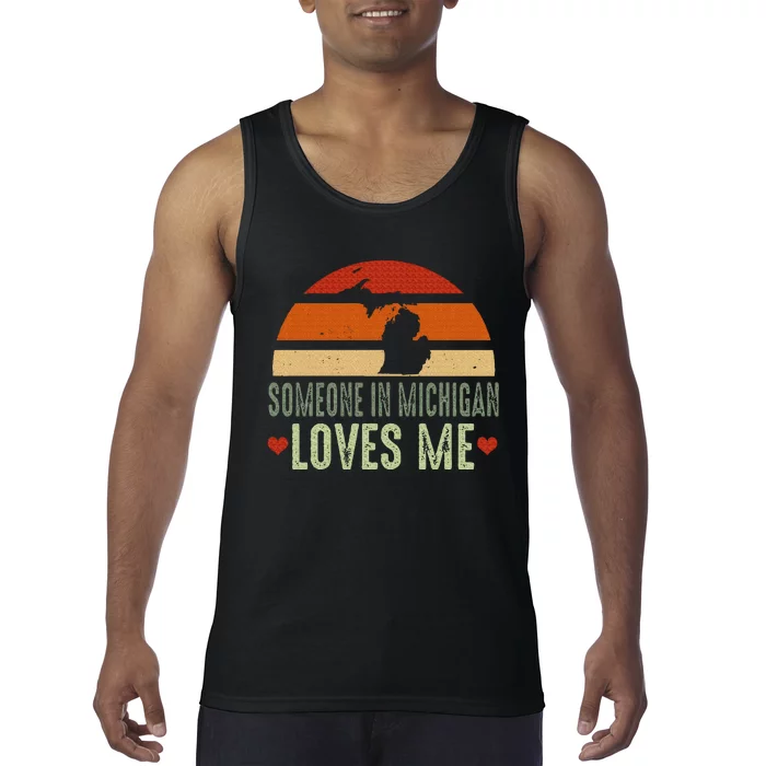 Someone In Michigan Loves Me Retro Tank Top