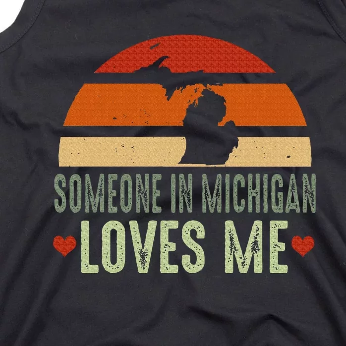 Someone In Michigan Loves Me Retro Tank Top