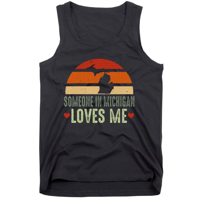 Someone In Michigan Loves Me Retro Tank Top