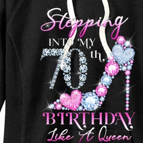 Stepping Into My 70th  Birthday Like A Queen Women's Fleece Hoodie