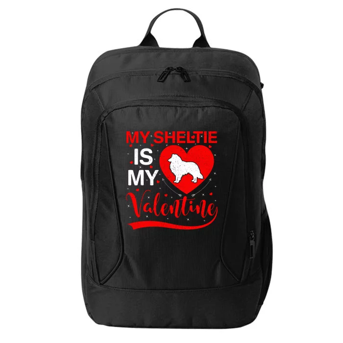 Sheltie Is My Valentine Heart Shape Sheltie Dog Valentine City Backpack