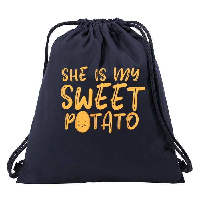 She Is My Sweet Potato Thanks Giving Vegetable Potato Gift Drawstring Bag