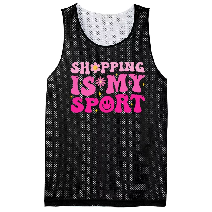 Shopping Is My Sport Funny Shopping Lover Mesh Reversible Basketball Jersey Tank