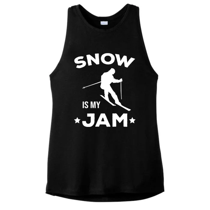 Snow Is My Jam Skiing Lover Gift For Skier Ladies Tri-Blend Wicking Tank