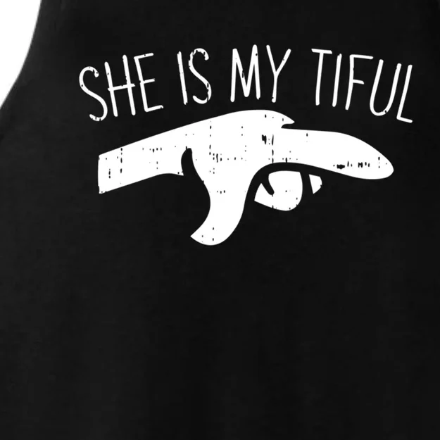 She Is My Tiful Halloween Costume Ghost Matching Couple Great Gift Ladies Tri-Blend Wicking Tank