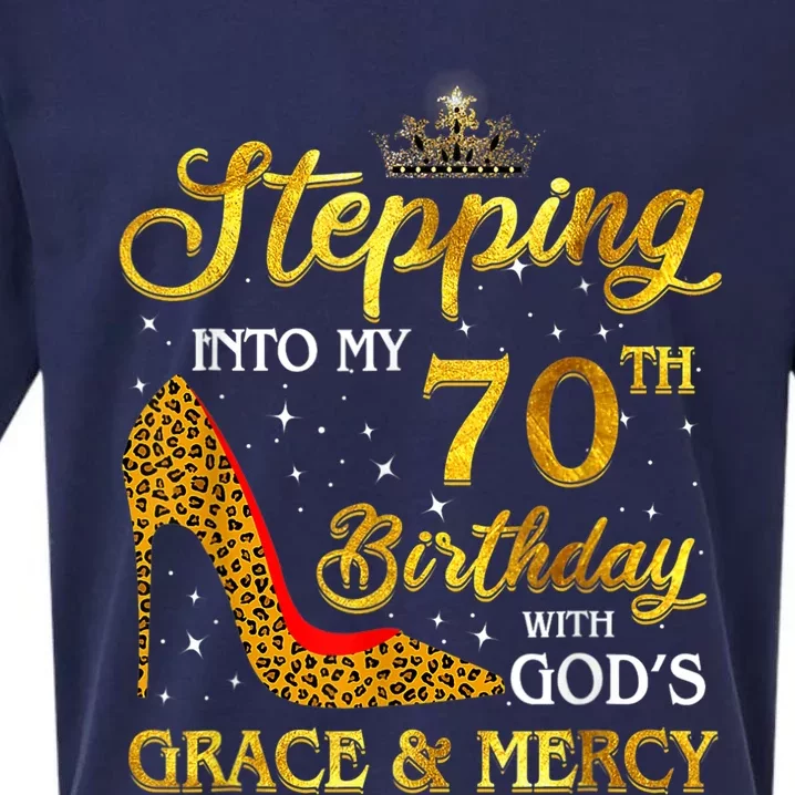 Stepping Into My 70th Birthday Gift Girls WoM.e.n 70 Year Old Sueded Cloud Jersey T-Shirt