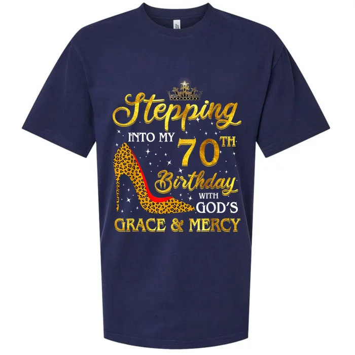 Stepping Into My 70th Birthday Gift Girls WoM.e.n 70 Year Old Sueded Cloud Jersey T-Shirt