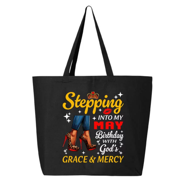 Stepping Into May Birthday Black Woman Girl High Heels 25L Jumbo Tote